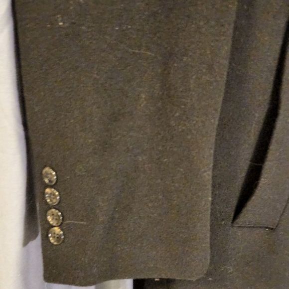 Chaps Ralph Lauren Black Trench Coat Wool Cashmere blend 38 Short - Picture 3 of 8